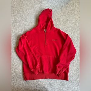 YoungLA Red Half Zip Hoodie Size Small slightly used